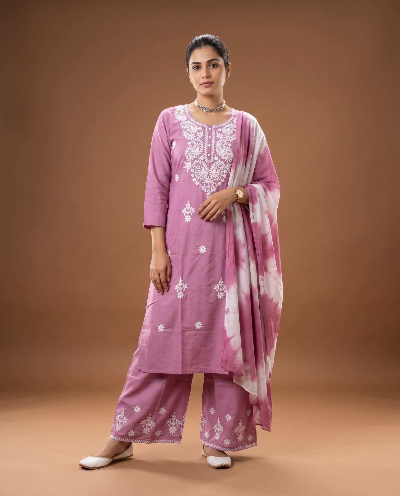 Naisha K 1014 Rayon Lucknowi Embroidered Readymade Suit — Wholesale Readymade Suit, MPA wholesale from Surat — view 2