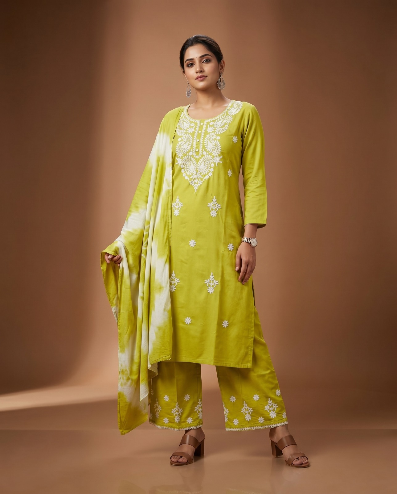Naisha K 1014 Rayon Lucknowi Embroidered Readymade Suit