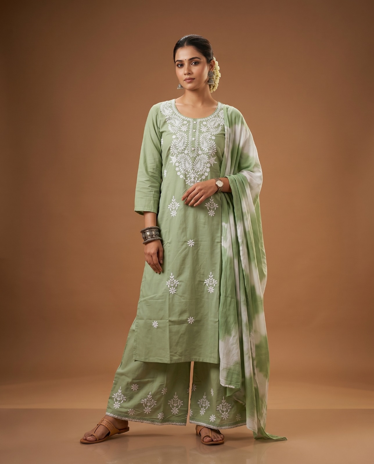 Naisha K 1014 Rayon Lucknowi Embroidered Readymade Suit — Wholesale Readymade Suit, MPA wholesale from Surat — view 7