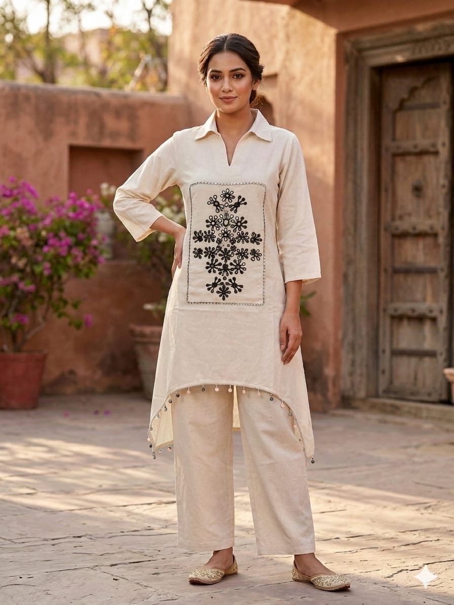 Naisha K 1019 Cotton Flex Mirror Work Co-Ord Set - Image 7