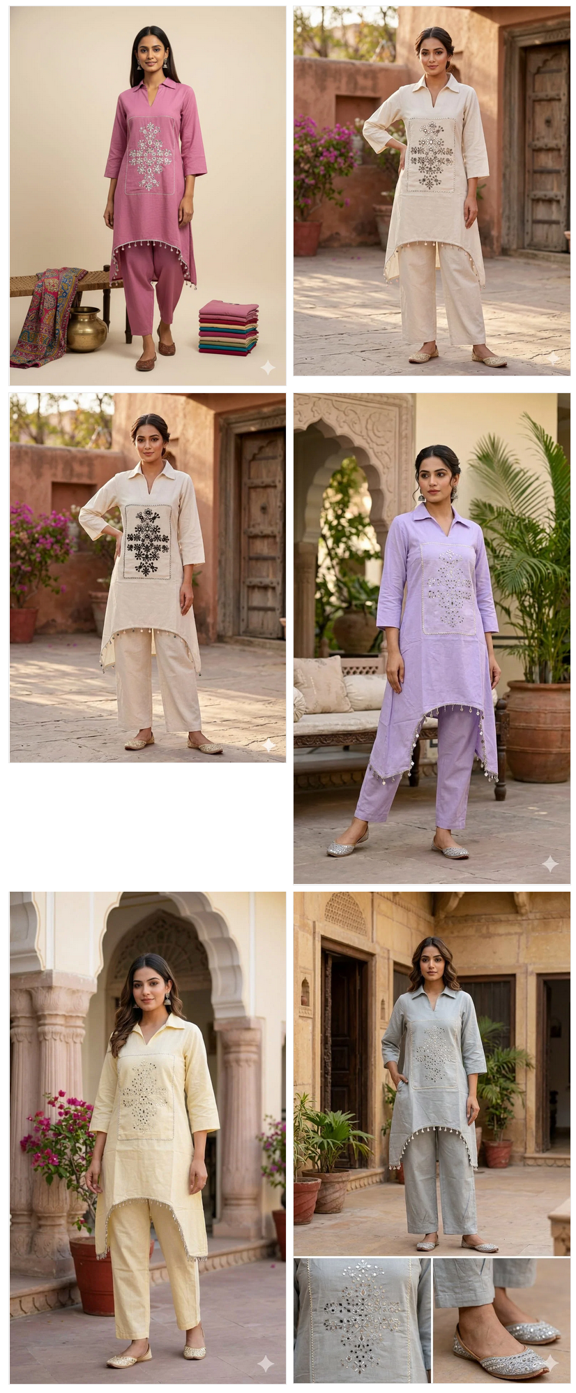 Naisha K 1019 Cotton Flex Mirror Work Co-Ord Set - Image 5