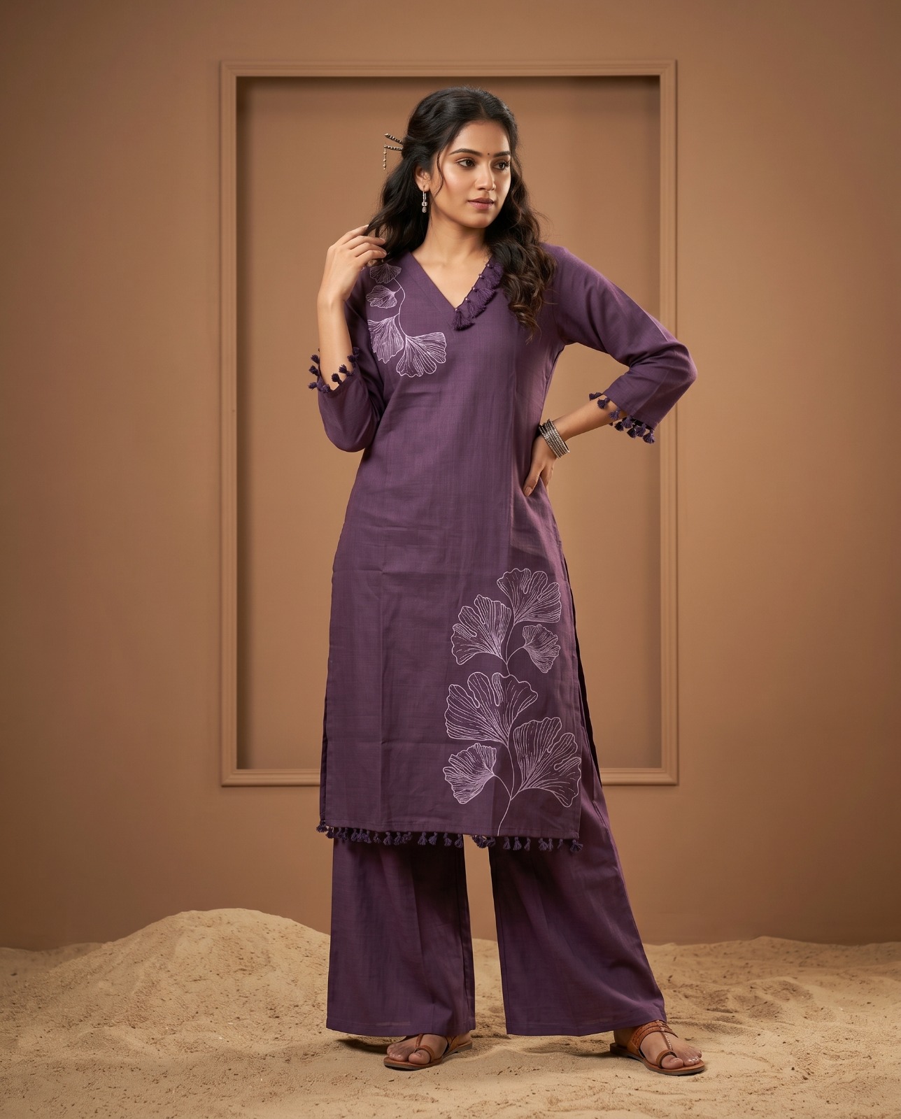 Naisha K 1026 Vertican Thread Worked Kurti With Bottom Set — Wholesale Kurtis, Naisha wholesale from Surat — view 12