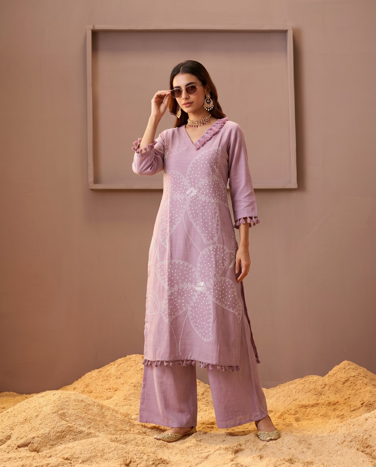 Naisha K 1026 Vertican Thread Worked Kurti With Bottom Set — Wholesale Kurtis, Naisha wholesale from Surat — view 15