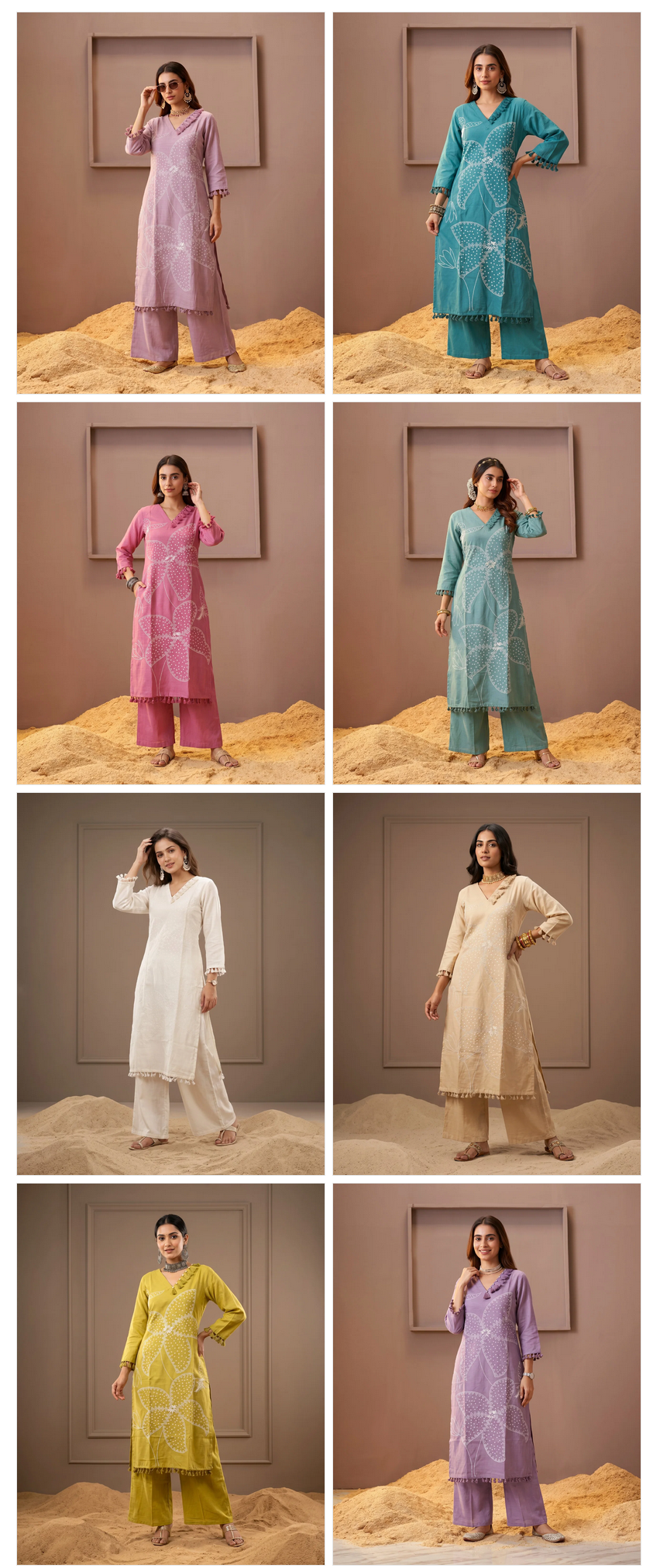 Naisha K 1026 Vertican Thread Worked Kurti With Bottom Set — Wholesale Kurtis, Naisha wholesale from Surat — view 17