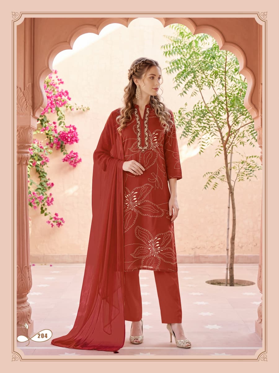 Ossm Mahima Vol 2 Rayon Dischage Printed Kurti Bottom And Dupatta Set — Wholesale Readymade Suit, Ossm wholesale from Surat — view 7
