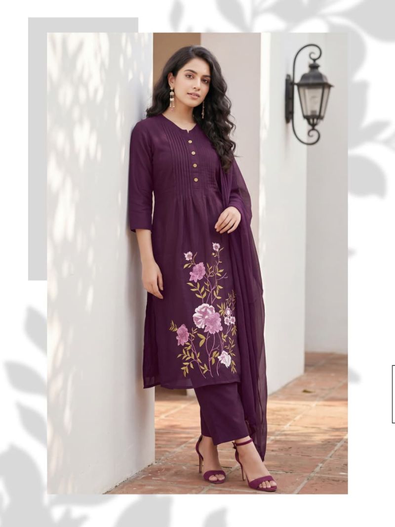 Ossm Sargam Cotton Embroidered Kurti With Bottom Dupatta Set — Wholesale Readymade Suit, Ossm wholesale from Surat — view 7