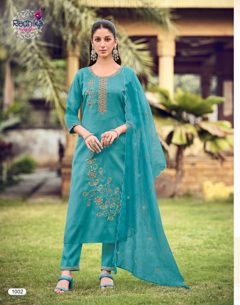 Radhika Ruby Vol 1 Roman Embroidered Salwar Suit — Wholesale Readymade Suit, MPA wholesale from Surat — view 12