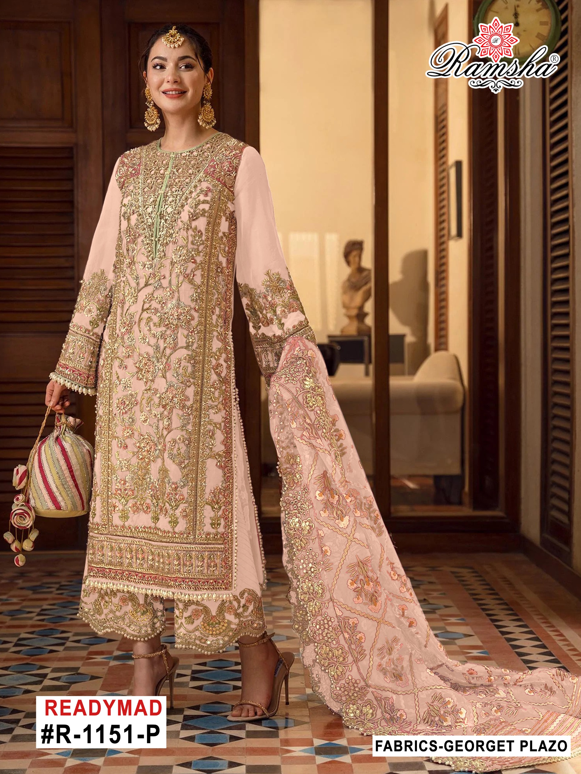 Ramsha R 1151 M To P Georgette Embroidered Salwar Suit