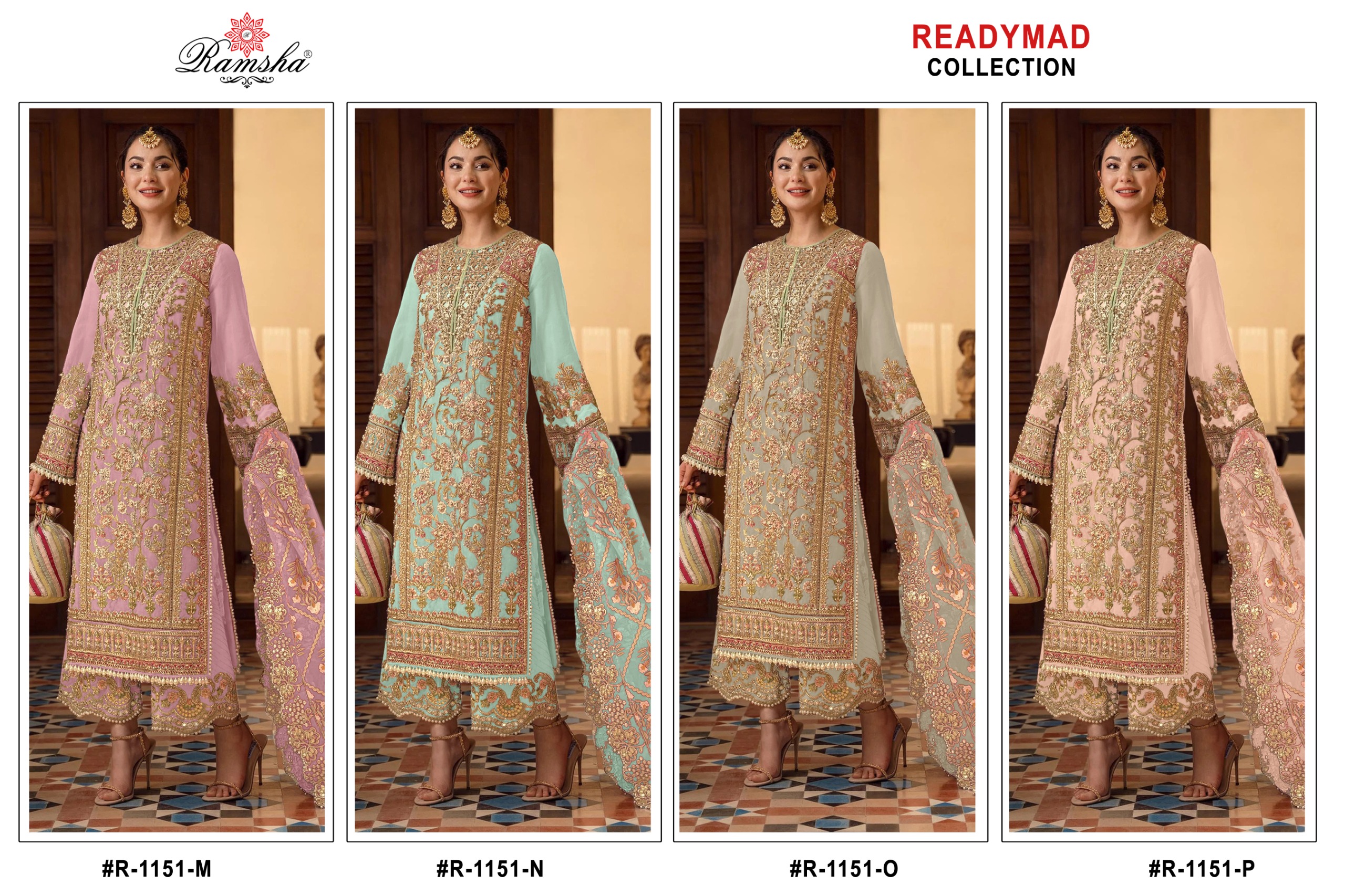Ramsha R 1151 M To P Georgette Embroidered Salwar Suit — Designer Readymade Suits, Ramsha wholesale from Surat — view 5