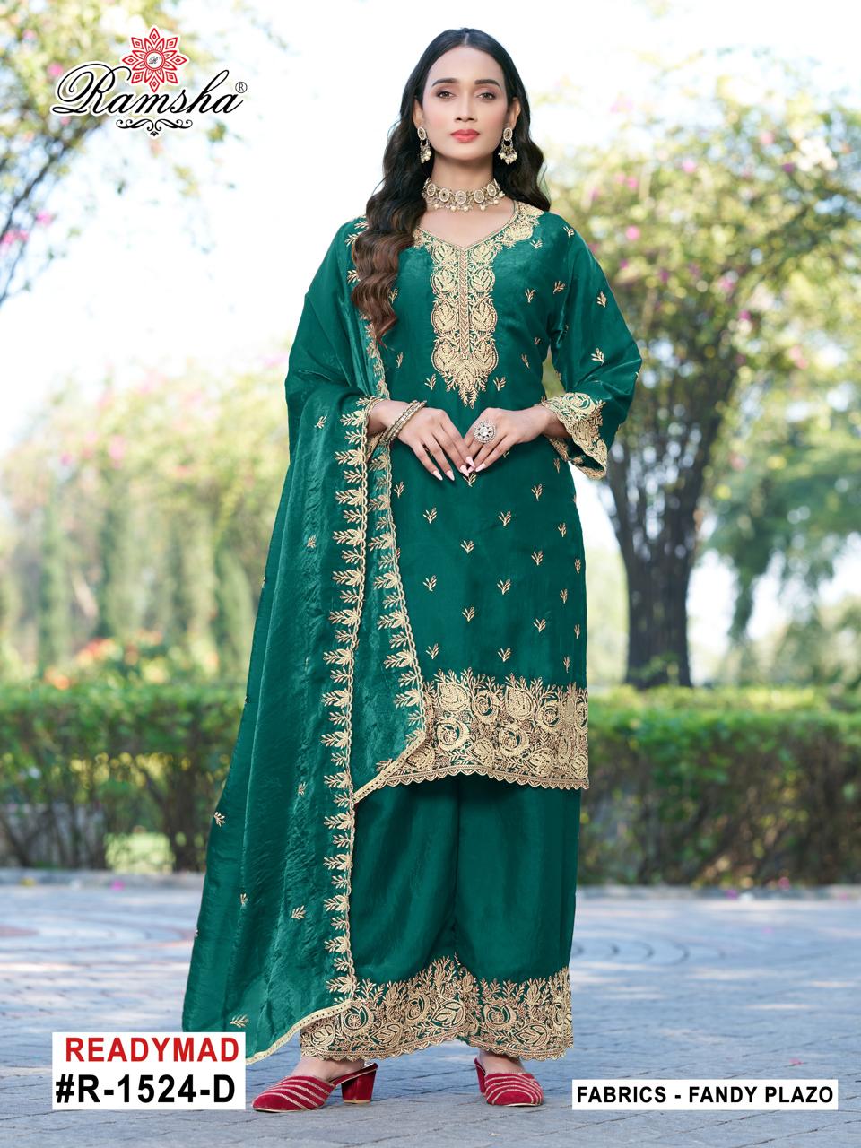 Ramsha R 1524 A To D Fandy Embroidered Salwar Suit — Designer Readymade Suits, Ramsha wholesale from Surat — view 4