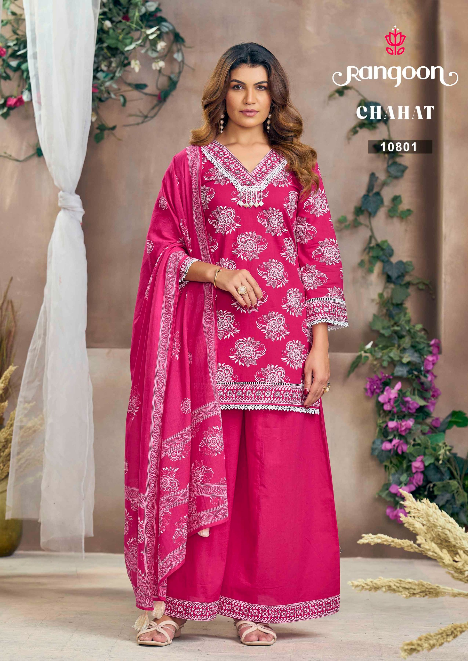 Rangoon Chahat Cotton Print Mirror Worked Readymade Salwar Kameez — Wholesale Readymade Suit, Rangoon wholesale from Surat — view 3