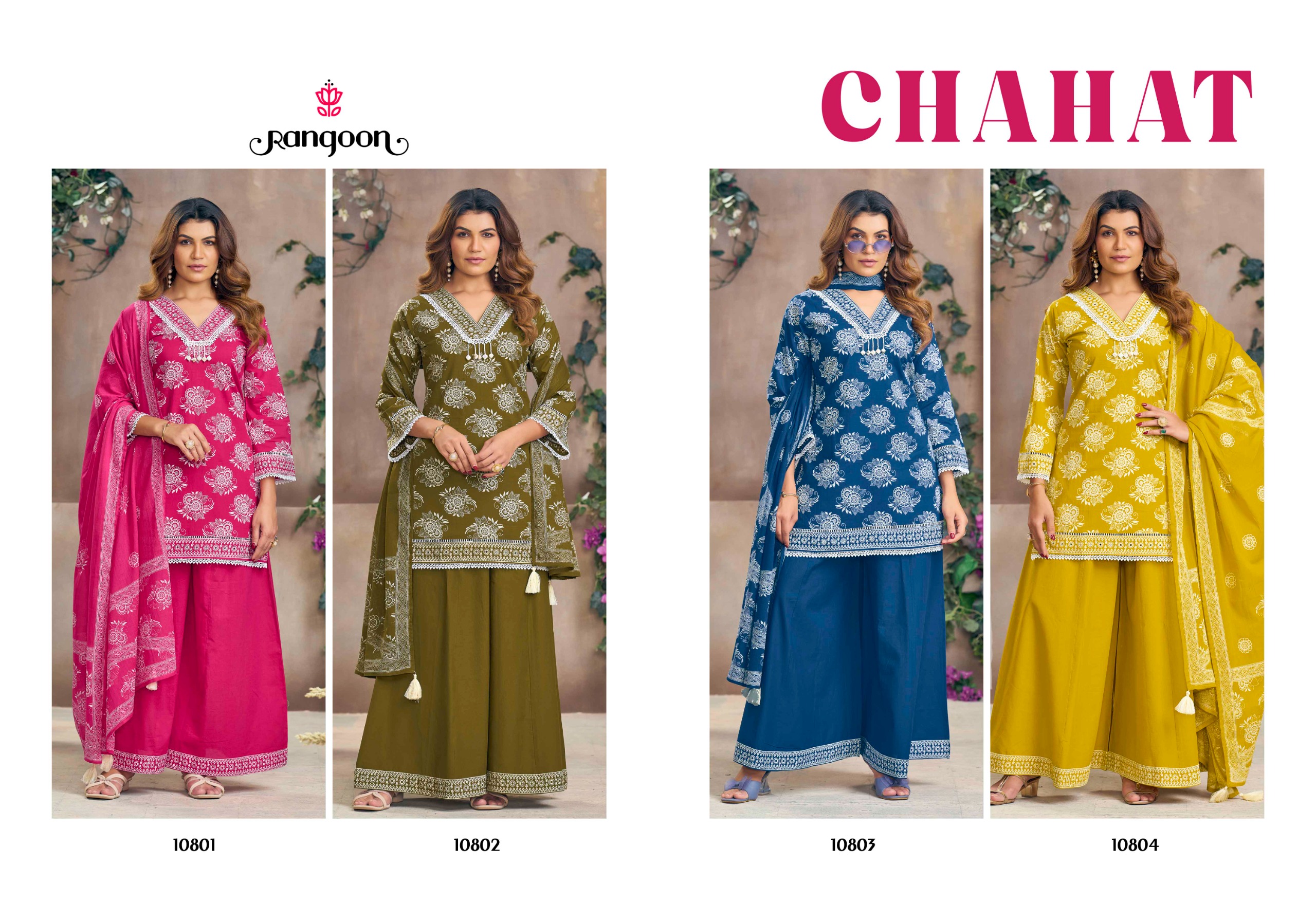 Rangoon Chahat Cotton Print Mirror Worked Readymade Salwar Kameez — Wholesale Readymade Suit, Rangoon wholesale from Surat — view 5