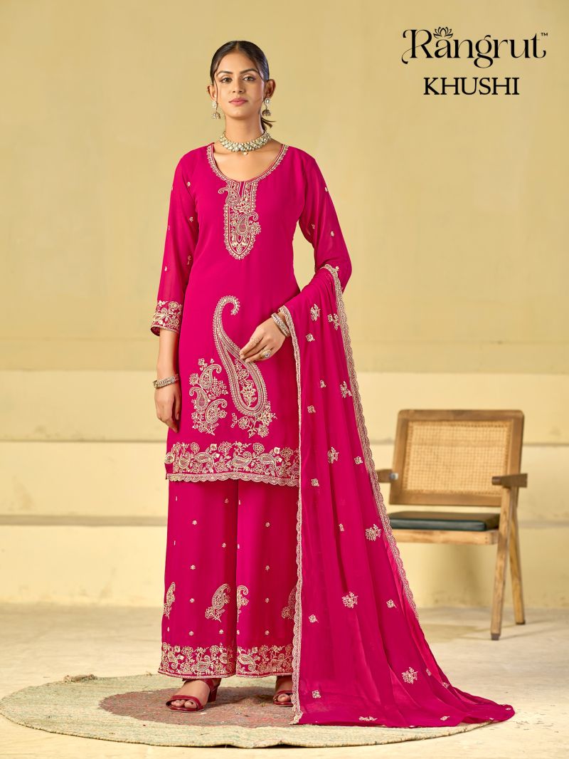 Rangrut Khushi Georgette Embroidered Salwar Kameez — Wholesale Readymade Suit, Vardan Ethnic wholesale from Surat — view 5