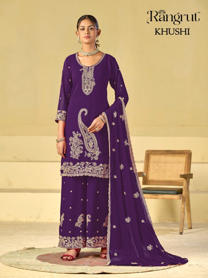 Rangrut Khushi Georgette Embroidered Salwar Kameez — Wholesale Readymade Suit, Vardan Ethnic wholesale from Surat — view 4