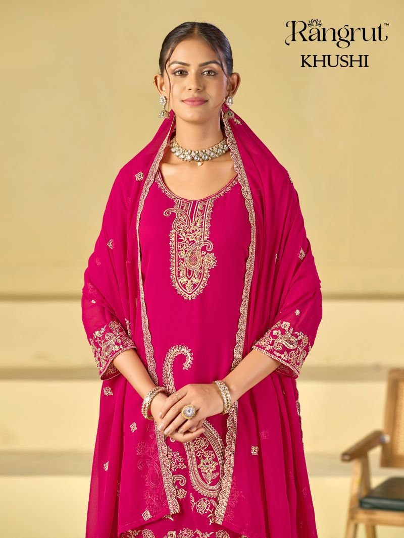 Rangrut Khushi Georgette Embroidered Salwar Kameez — Wholesale Readymade Suit, Vardan Ethnic wholesale from Surat — view 12