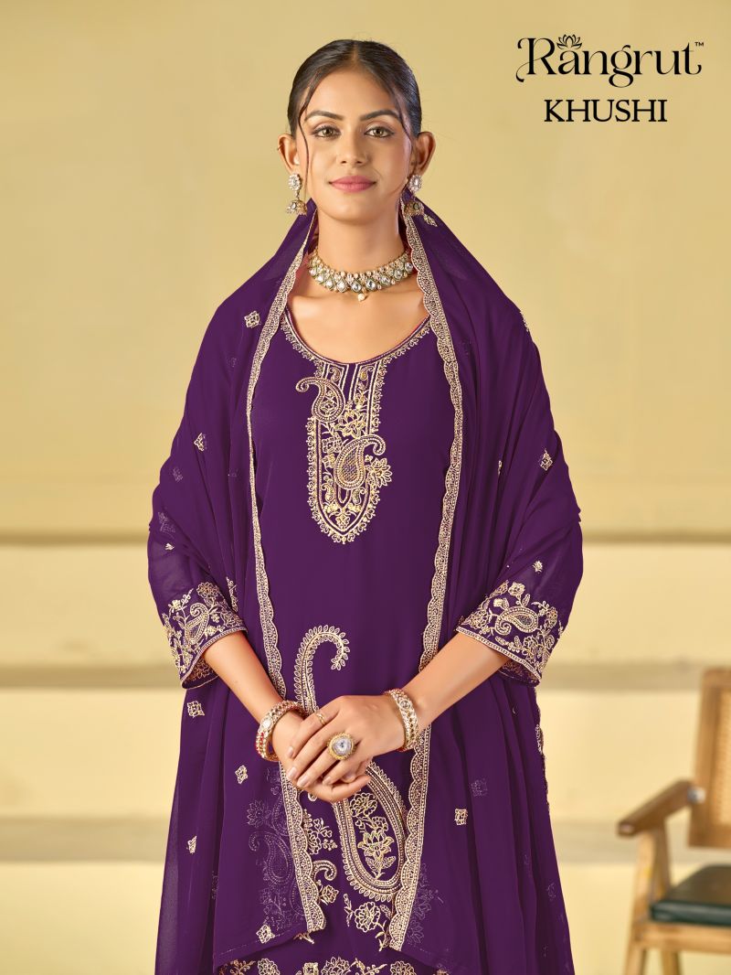 Rangrut Khushi Georgette Embroidered Salwar Kameez — Wholesale Readymade Suit, Vardan Ethnic wholesale from Surat — view 10