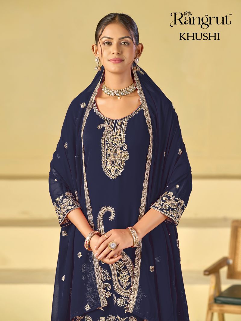 Rangrut Khushi Georgette Embroidered Salwar Kameez — Wholesale Readymade Suit, Vardan Ethnic wholesale from Surat — view 9