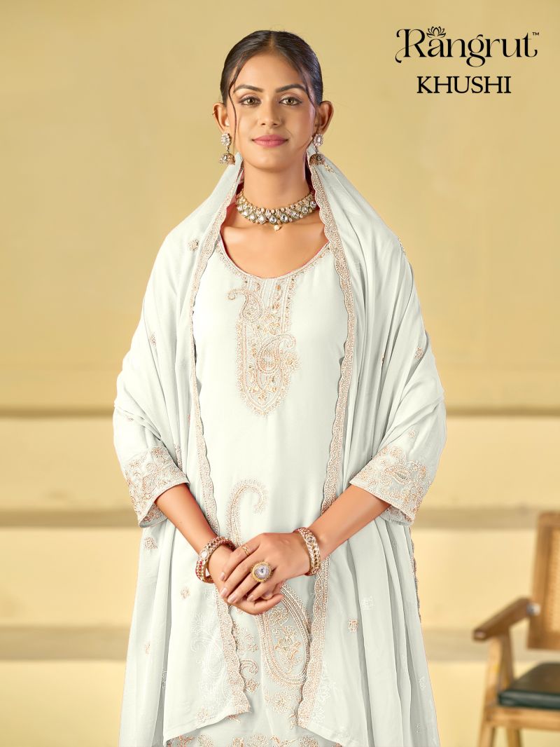 Rangrut Khushi Georgette Embroidered Salwar Kameez — Wholesale Readymade Suit, Vardan Ethnic wholesale from Surat — view 8