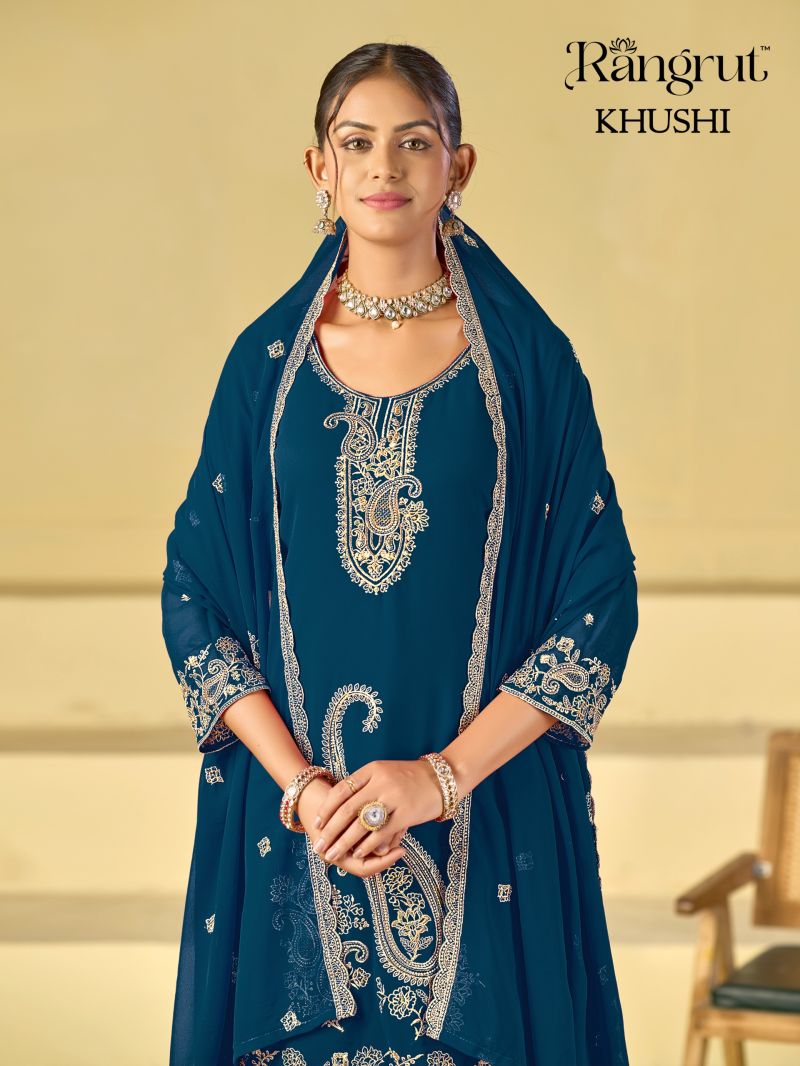 Rangrut Khushi Georgette Embroidered Salwar Kameez — Wholesale Readymade Suit, Vardan Ethnic wholesale from Surat — view 7