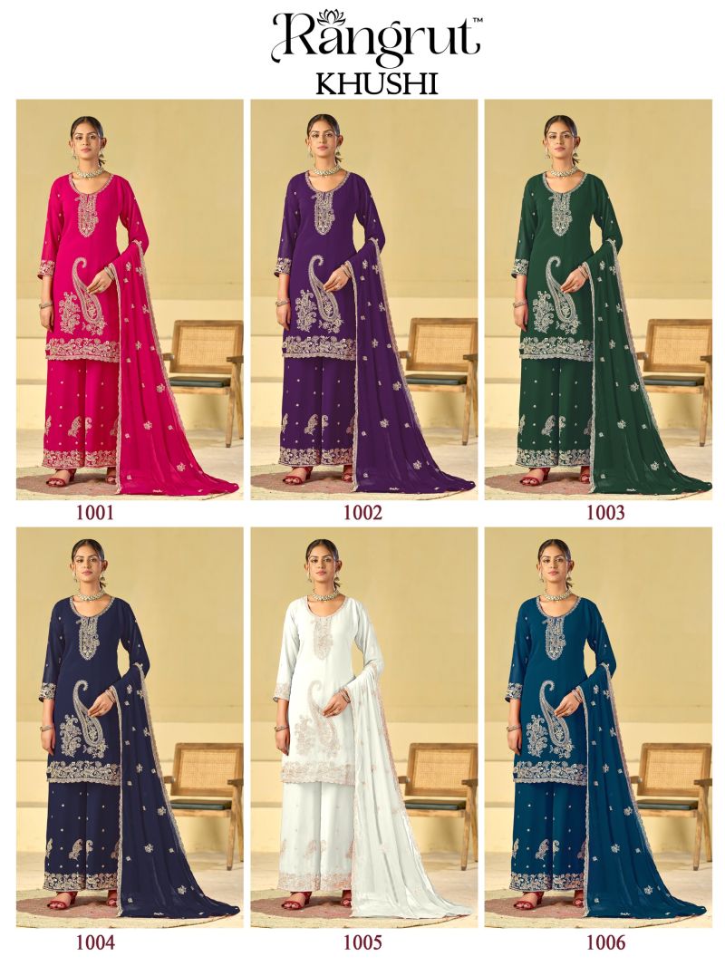 Rangrut Khushi Georgette Embroidered Salwar Kameez — Wholesale Readymade Suit, Vardan Ethnic wholesale from Surat — view 6