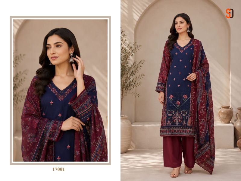 Sharaddha Bin Saeed Vol 17 Cotton With Self Embroidered Suit — Wholesale Salwar Suits, Shraddha Designer wholesale from Surat — view 6