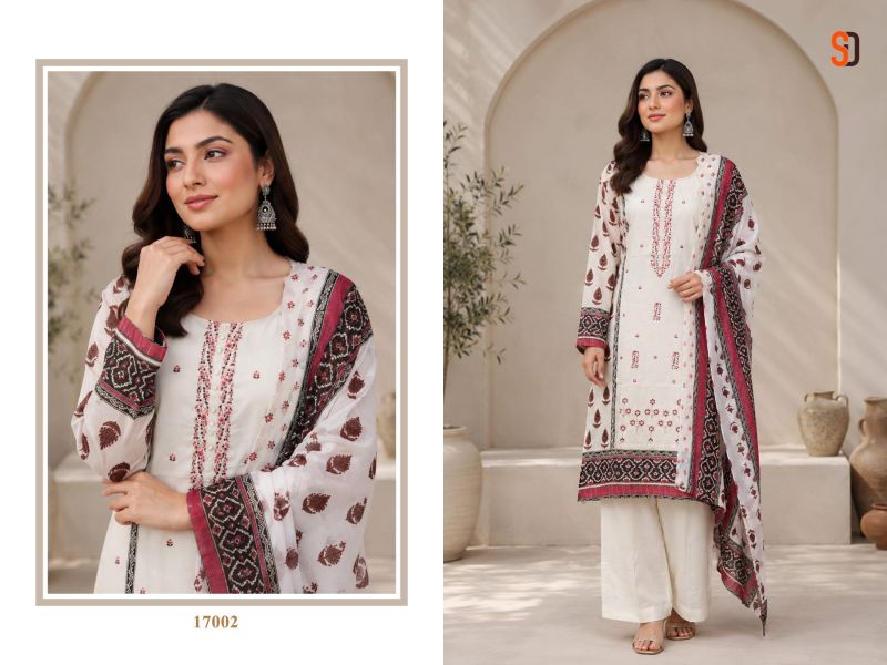 Sharaddha Bin Saeed Vol 17 Cotton With Self Embroidered Suit — Wholesale Salwar Suits, Shraddha Designer wholesale from Surat — view 5