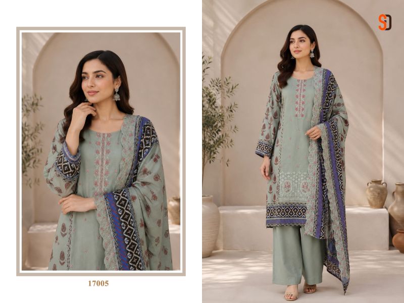 Sharaddha Bin Saeed Vol 17 Cotton With Self Embroidered Suit — Wholesale Salwar Suits, Shraddha Designer wholesale from Surat — view 3