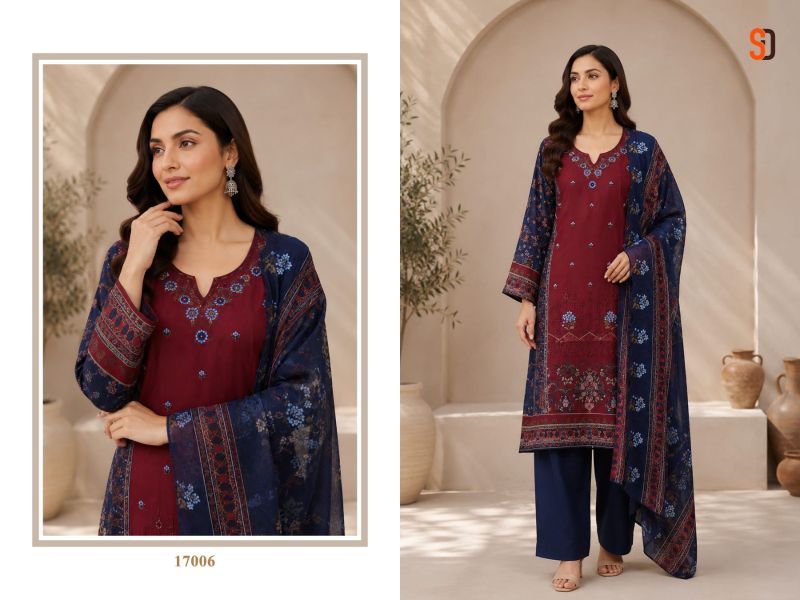Sharaddha Bin Saeed Vol 17 Cotton With Self Embroidered Suit — Wholesale Salwar Suits, Shraddha Designer wholesale from Surat — view 2