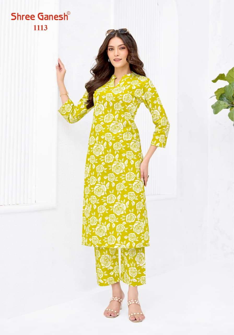 Shree Ganesh Ananya Vol 1 Cotton Printed A-Line Cord Set
