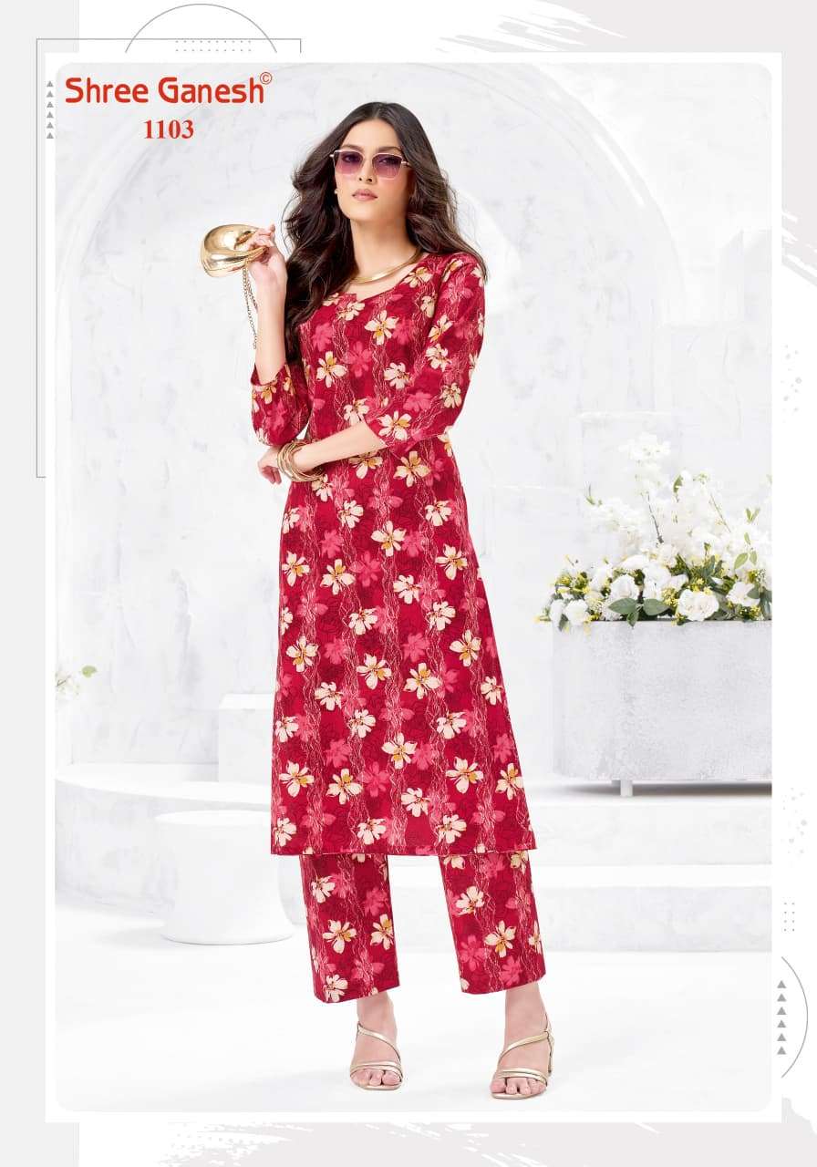 Shree Ganesh Ananya Vol 1 Cotton Printed A-Line Cord Set — Wholesale Kurtis, Shree Ganesh wholesale from Surat — view 9