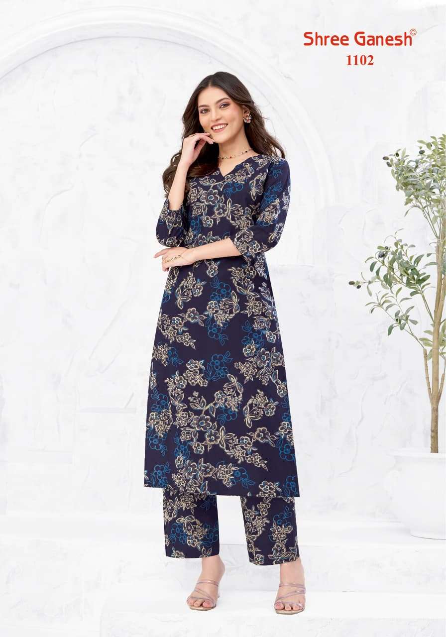 Shree Ganesh Ananya Vol 1 Cotton Printed A-Line Cord Set — Wholesale Kurtis, Shree Ganesh wholesale from Surat — view 22