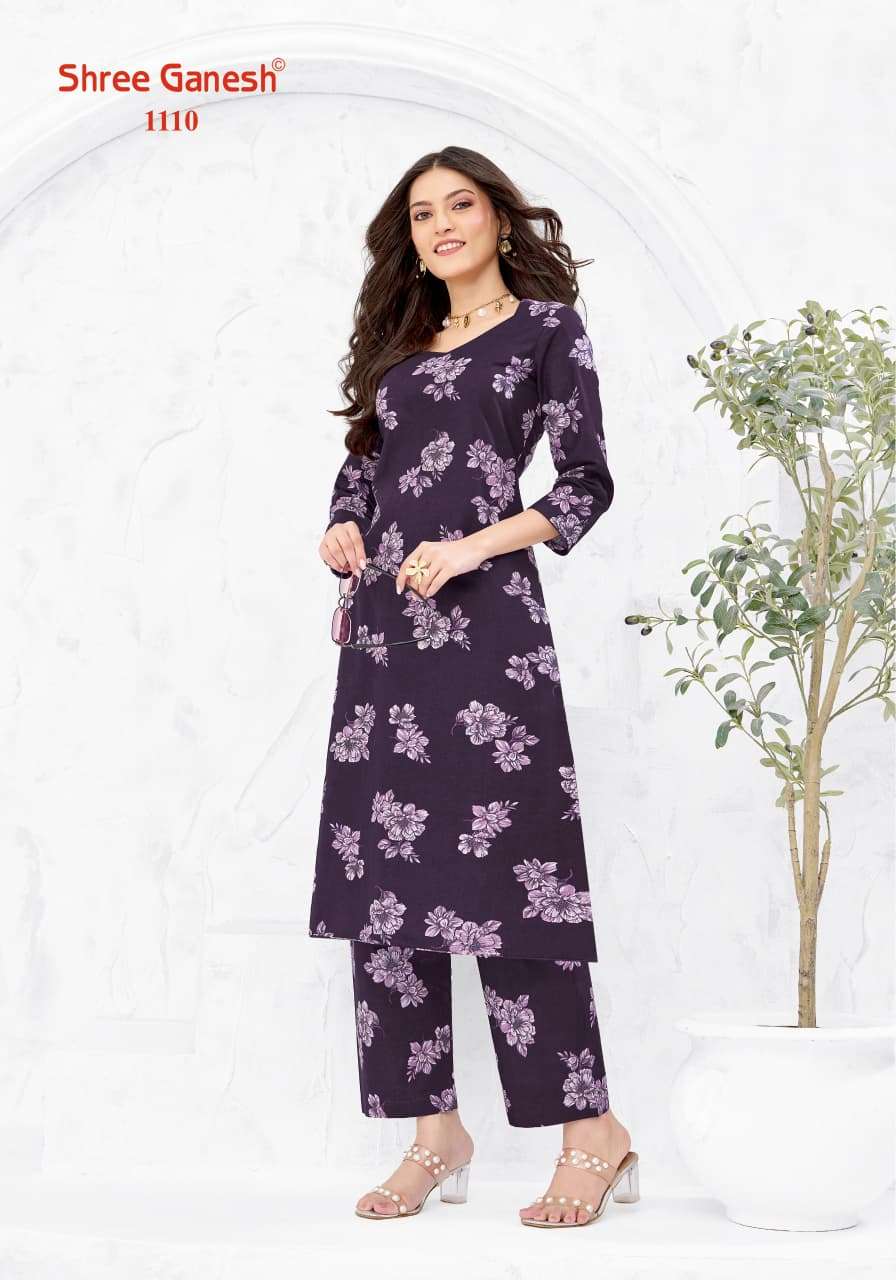 Shree Ganesh Ananya Vol 1 Cotton Printed A-Line Cord Set — Wholesale Kurtis, Shree Ganesh wholesale from Surat — view 4