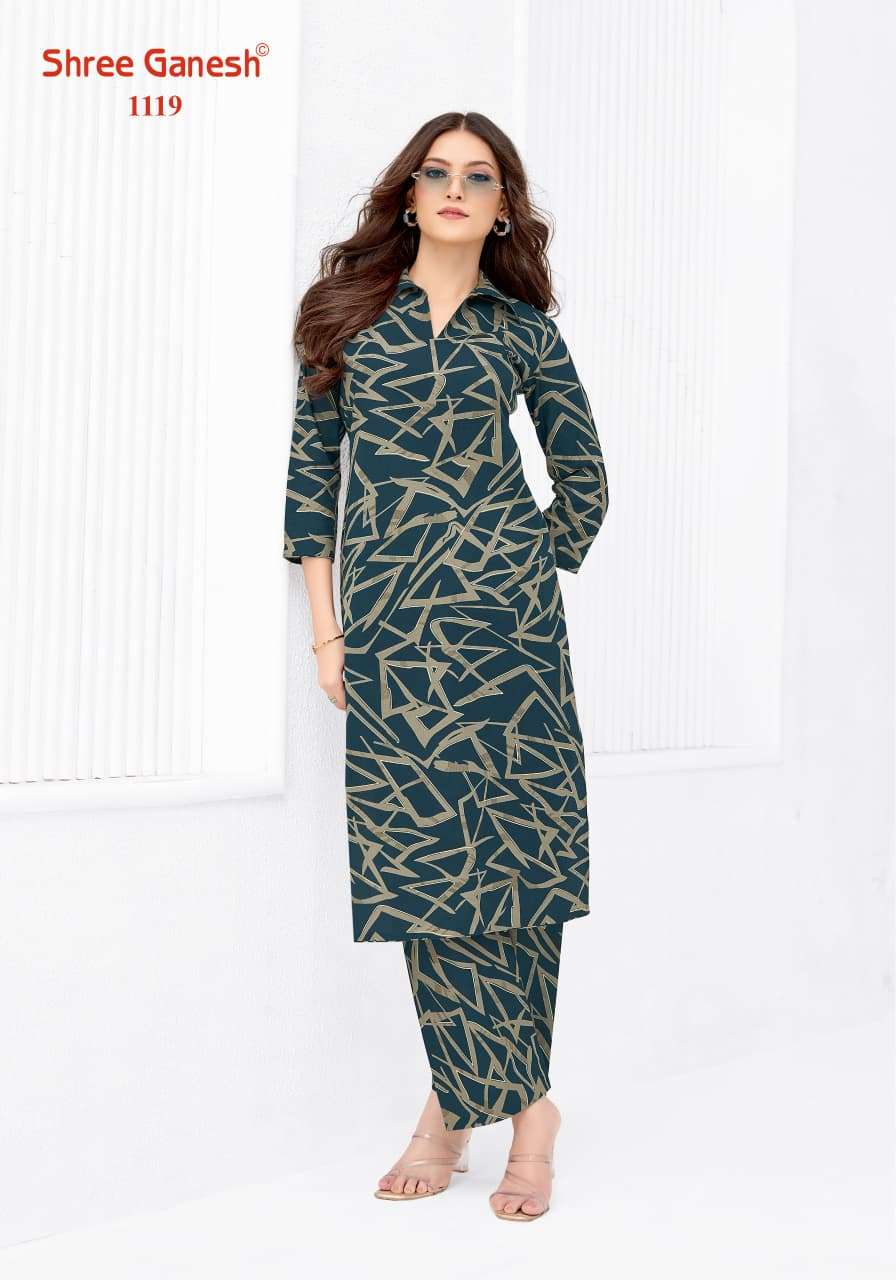 Shree Ganesh Ananya Vol 1 Cotton Printed A-Line Cord Set — Wholesale Kurtis, Shree Ganesh wholesale from Surat — view 20