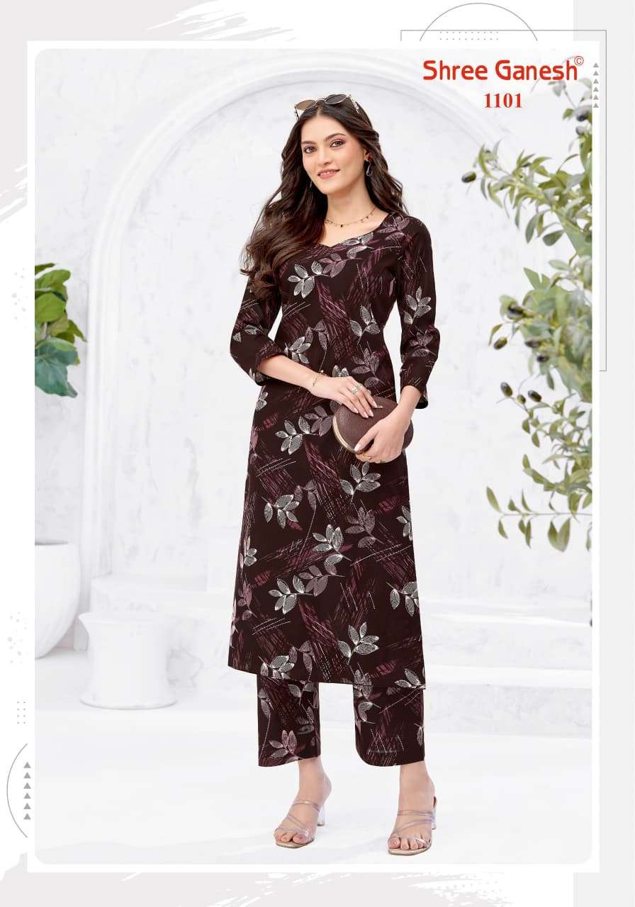 Shree Ganesh Ananya Vol 1 Cotton Printed A-Line Cord Set — Wholesale Kurtis, Shree Ganesh wholesale from Surat — view 17