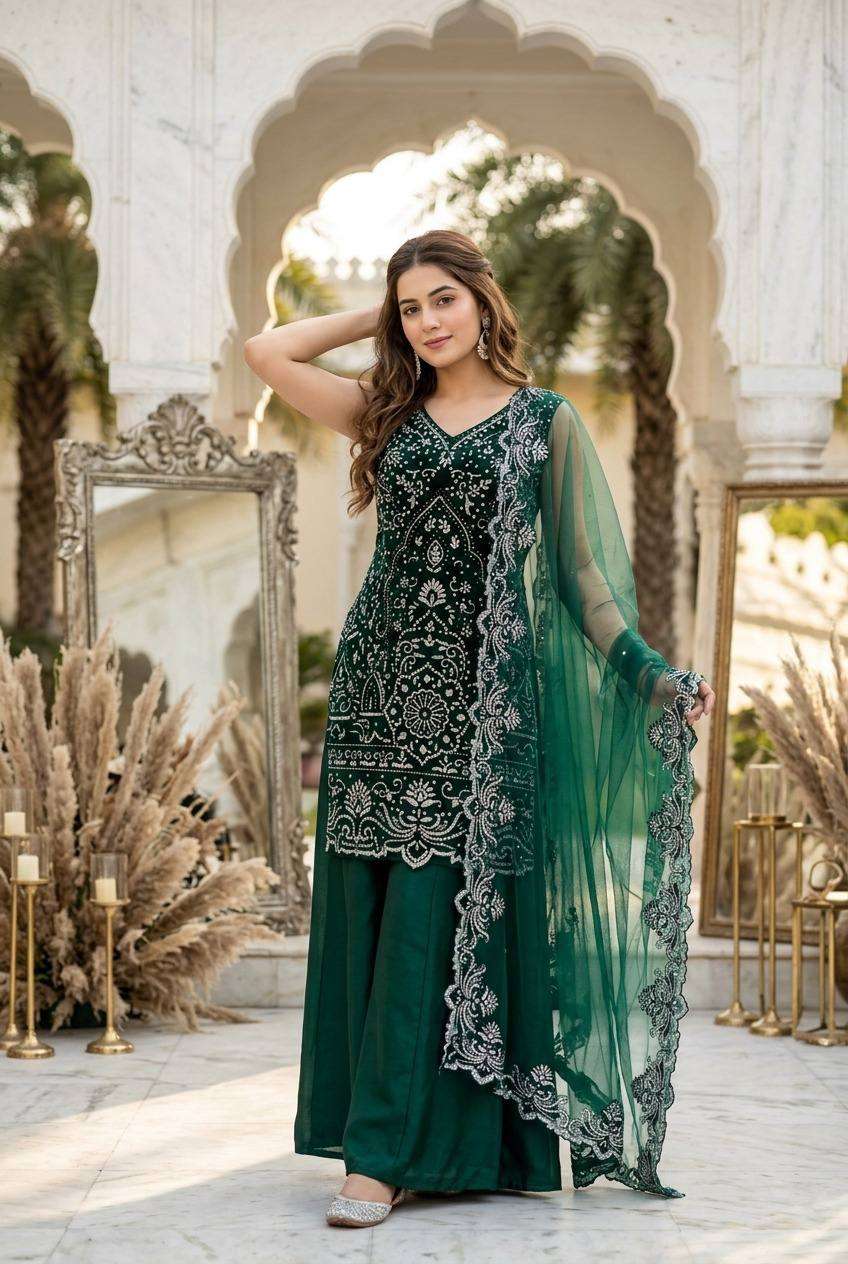 ST 203 Georgette Heavy Gorgeous Designer Readymade Suit — Wholesale Readymade Suit, Vardan Ethnic wholesale from Surat — view 11