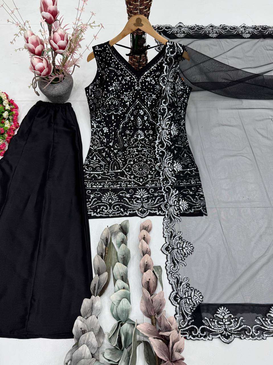 ST 203 Georgette Heavy Gorgeous Designer Readymade Suit — Wholesale Readymade Suit, Vardan Ethnic wholesale from Surat — view 6