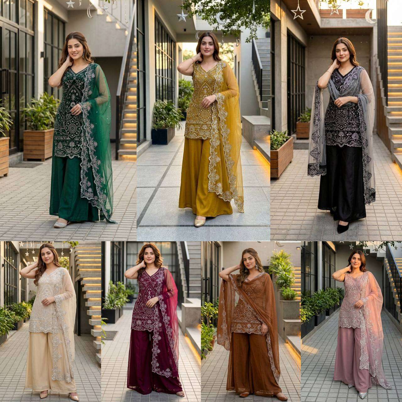 ST 203 Georgette Heavy Gorgeous Designer Readymade Suit — Wholesale Readymade Suit, Vardan Ethnic wholesale from Surat — view 3