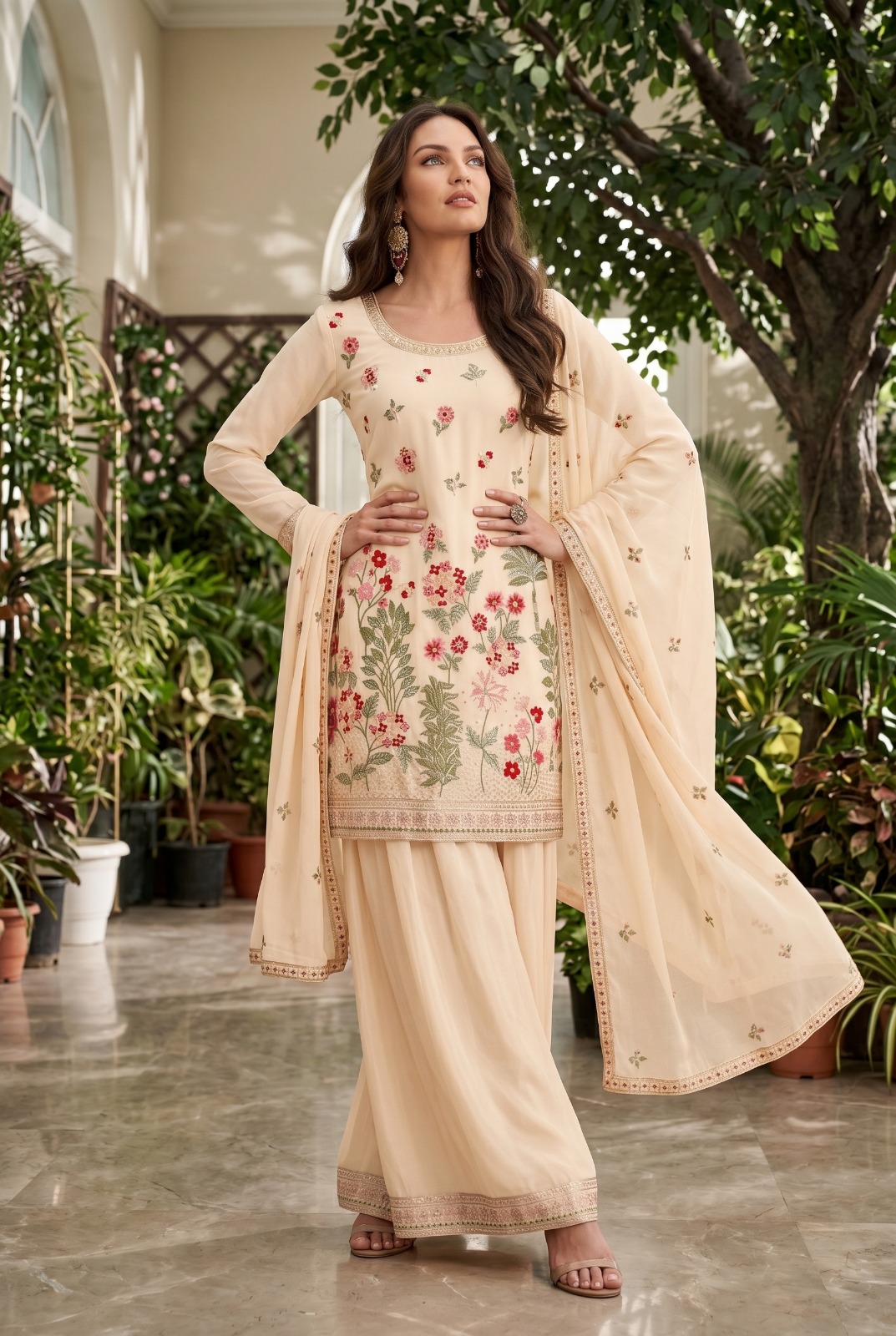 Titali 10001 A To D Chinon Embroidered Readymade Salwar Kameez — Designer Readymade Suits, Vardan Ethnic wholesale from Surat — view 2