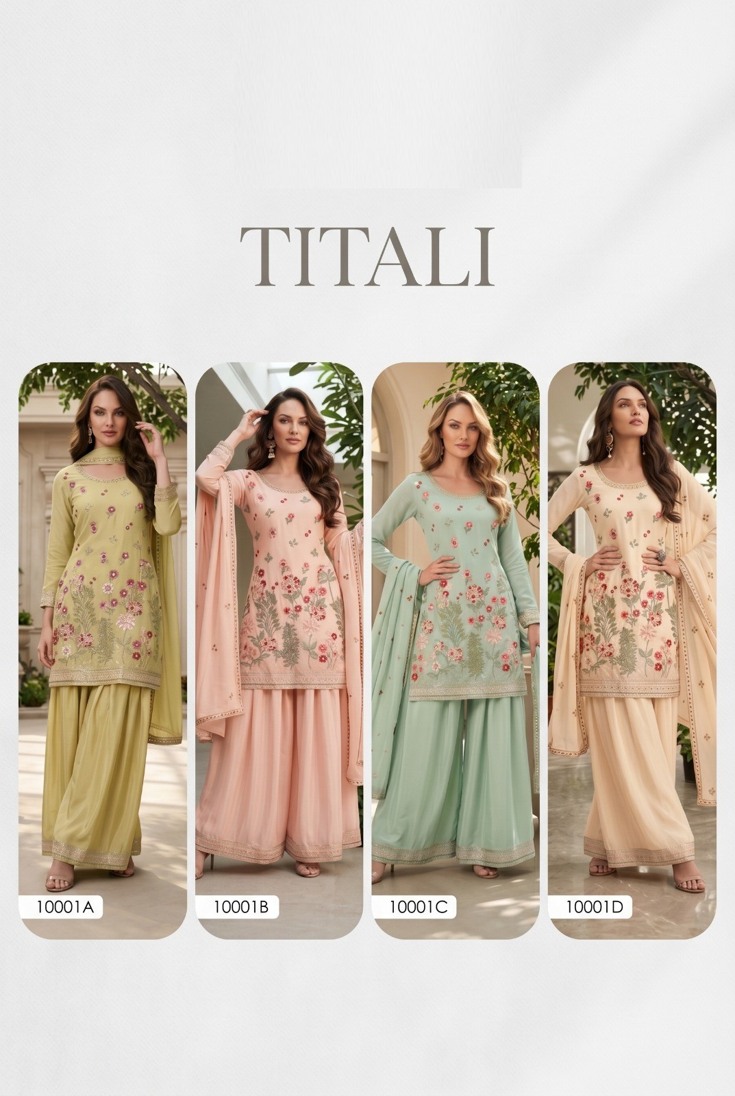 Titali 10001 A To D Chinon Embroidered Readymade Salwar Kameez — Designer Readymade Suits, Vardan Ethnic wholesale from Surat — view 8