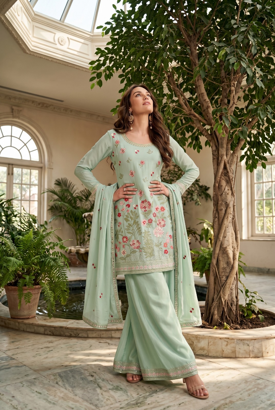 Titali 10001 A To D Chinon Embroidered Readymade Salwar Kameez — Designer Readymade Suits, Vardan Ethnic wholesale from Surat — view 7