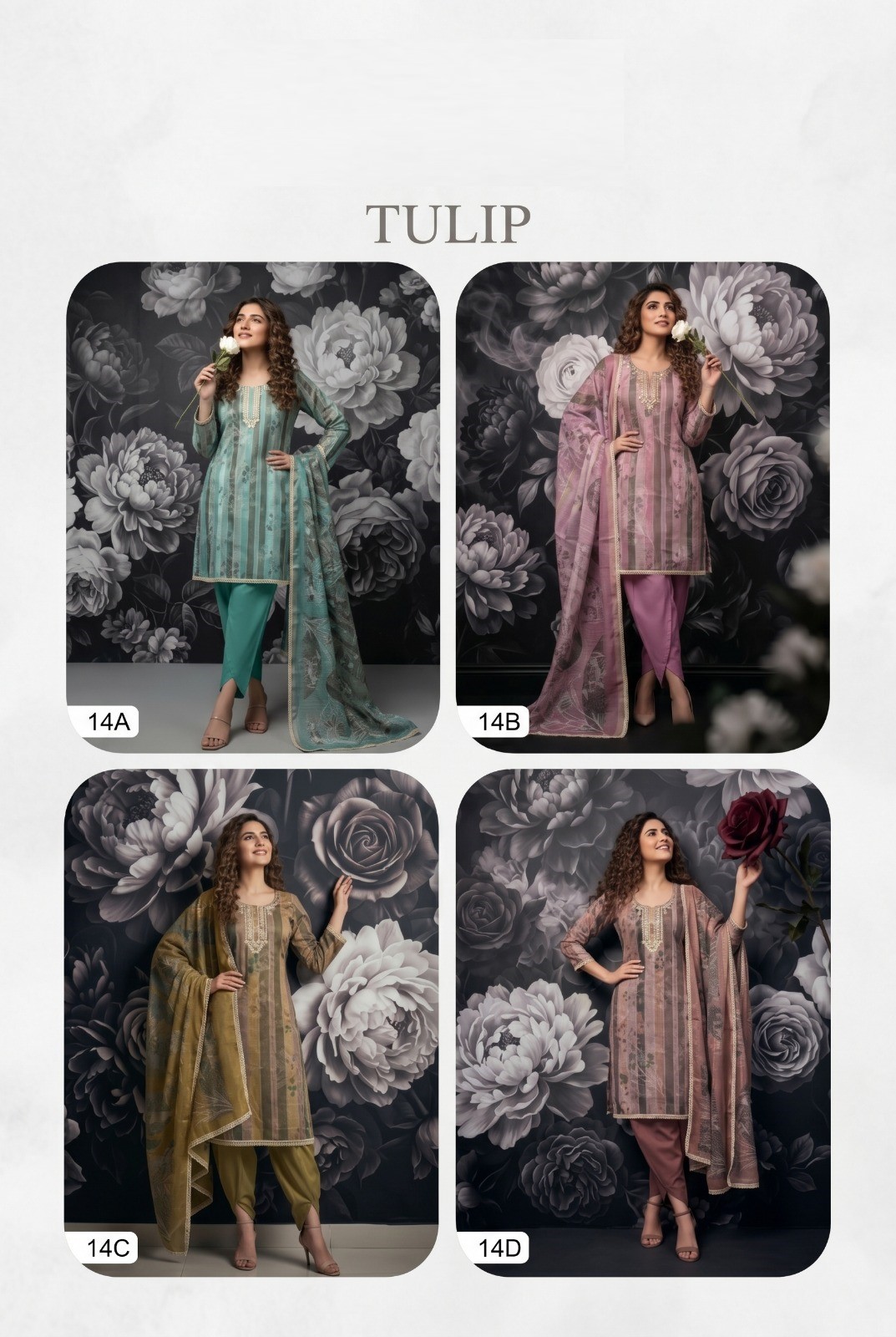 Tulip 14 A To D Cotton Lilan Simmar Printed Readymade Salwar Suit — Wholesale Readymade Suit, Vardan Ethnic wholesale from Surat — view 7
