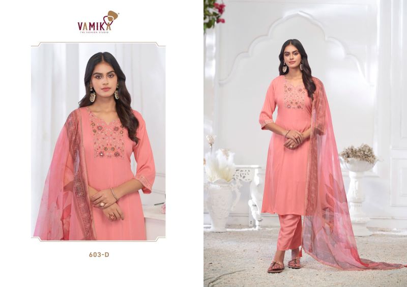 Vamika Inayat Vol 1 Rayon Hand Embroidered Salwar Kameez — Wholesale Kurtis, vamika wholesale from Surat — view 4