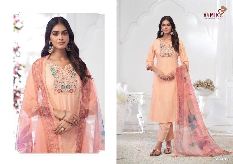 Vamika Inayat Vol 1 Rayon Hand Embroidered Salwar Kameez — Wholesale Kurtis, vamika wholesale from Surat — view 2