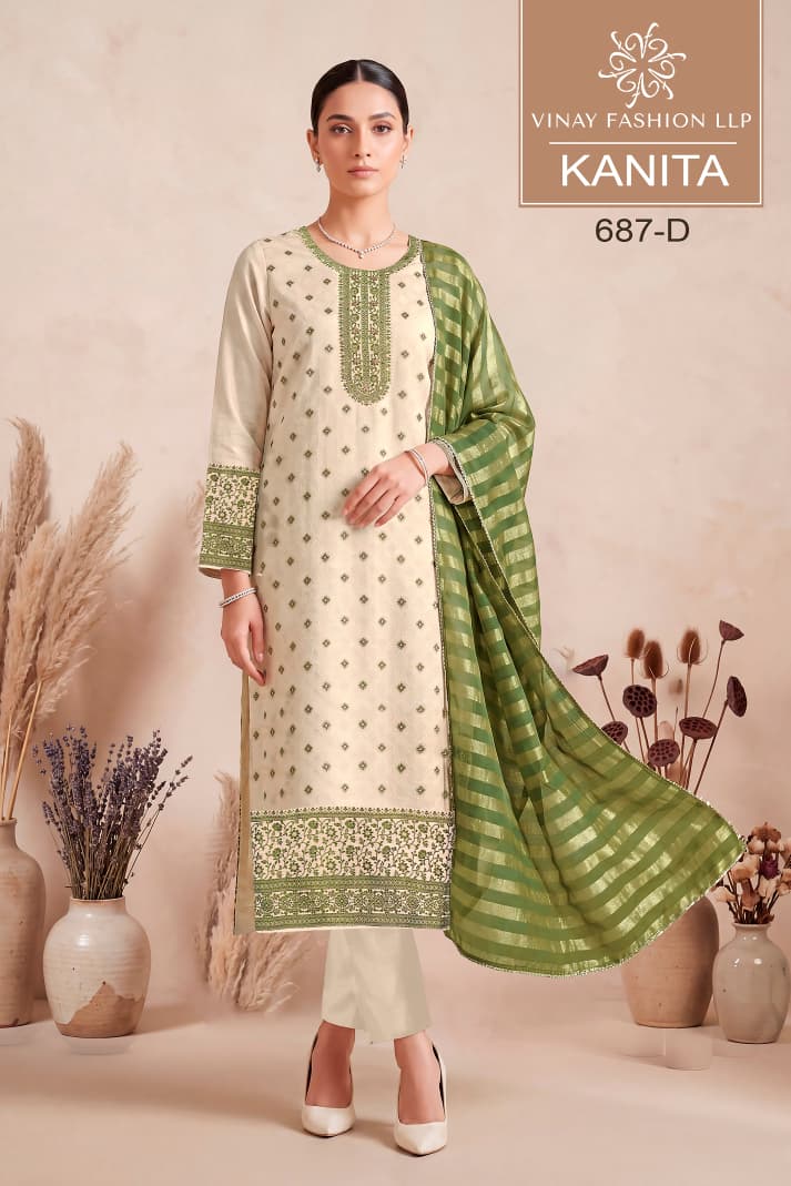 Vinay Kuleesh Kanita Viscose Kanjivaram Silk Salwar Suit
