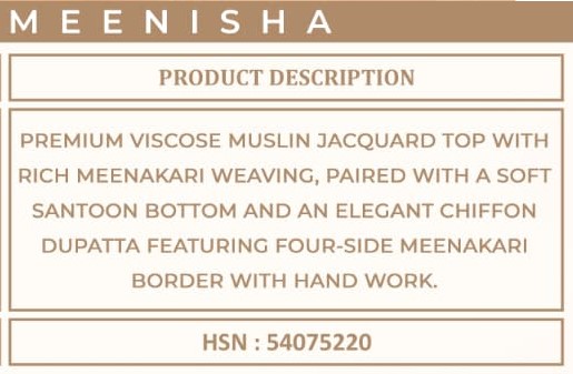 Vinay Kuleesh Meenisha Viscose Muslin Meenakari Worked Salwar Suit — Wholesale Designer Salwar Suits, Vinay Fashion wholesale from Surat — view 6