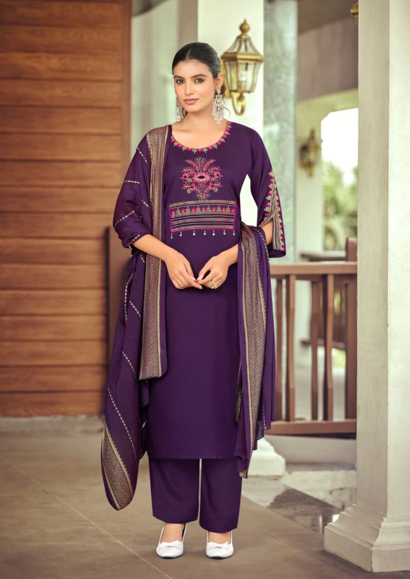 Woodee Nikhaar Rayon Jacquard Work Kurti With Bottom Dupatta Set — Wholesale Readymade Suit, Woodee wholesale from Surat — view 6