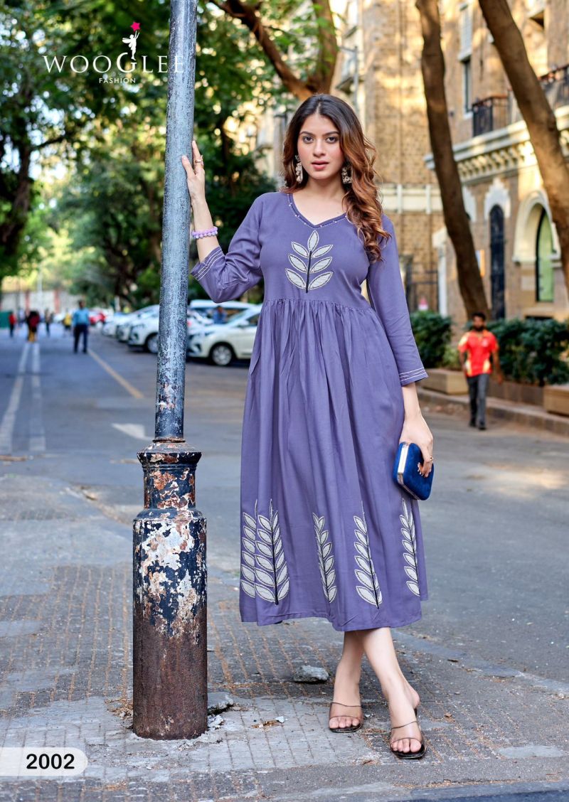 Wooglee Yamini Rayon Thread Work One Piece — Wholesale, Mittoo wholesale from Surat — view 2