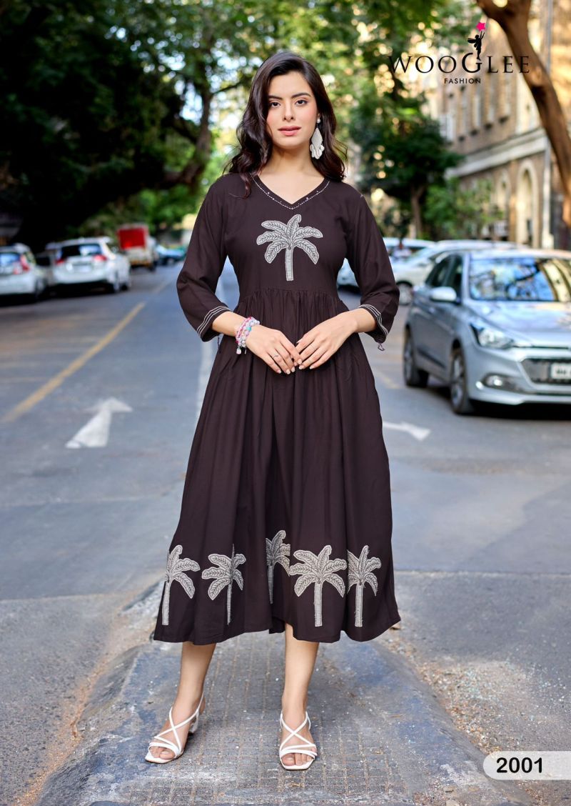 Wooglee Yamini Rayon Thread Work One Piece — Wholesale, Mittoo wholesale from Surat — view 7