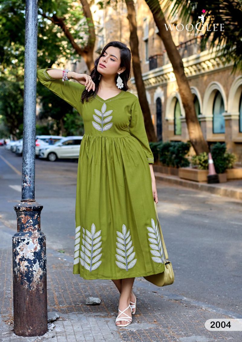 Wooglee Yamini Rayon Thread Work One Piece — Wholesale, Mittoo wholesale from Surat — view 5