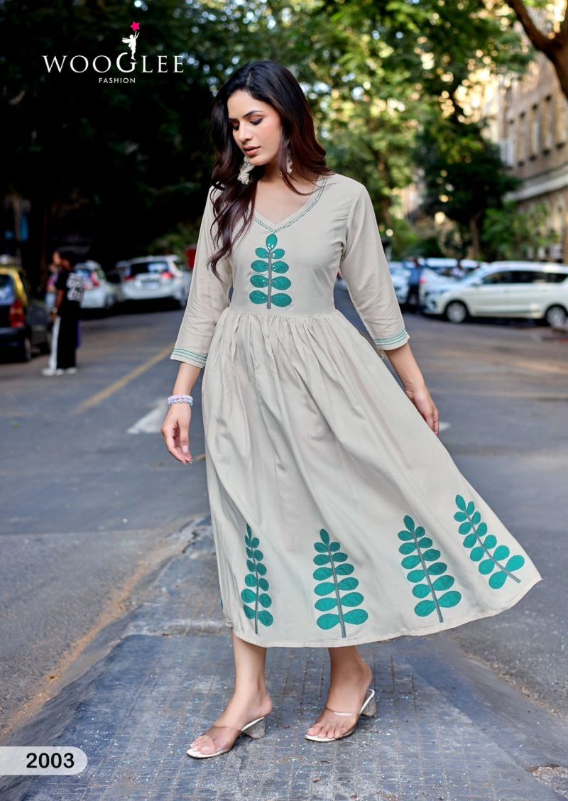 Wooglee Yamini Rayon Thread Work One Piece — Wholesale, Mittoo wholesale from Surat — view 4